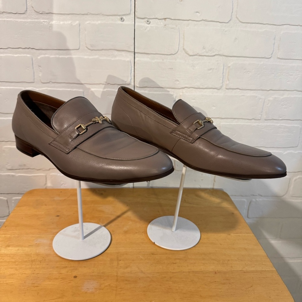 Aldo Harrow Brown Leather Loafers with Gold Accent